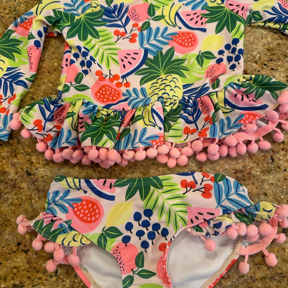 Nicole Miller Multicolor Fruit Print Baby Swimsuit